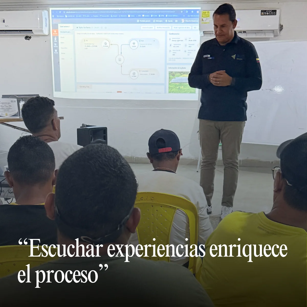 Aprendizaje comunitario sobre energía solar con AID GROUP en Tasajera